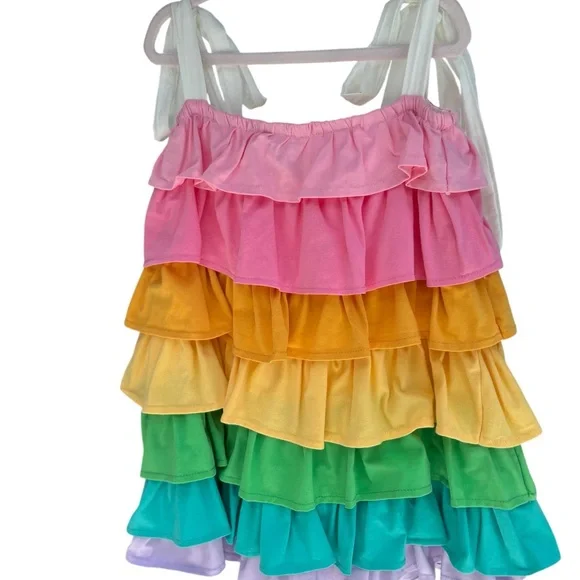 Lola + The Boys Rainbow Ruffle Dress - Picture 4 of 6